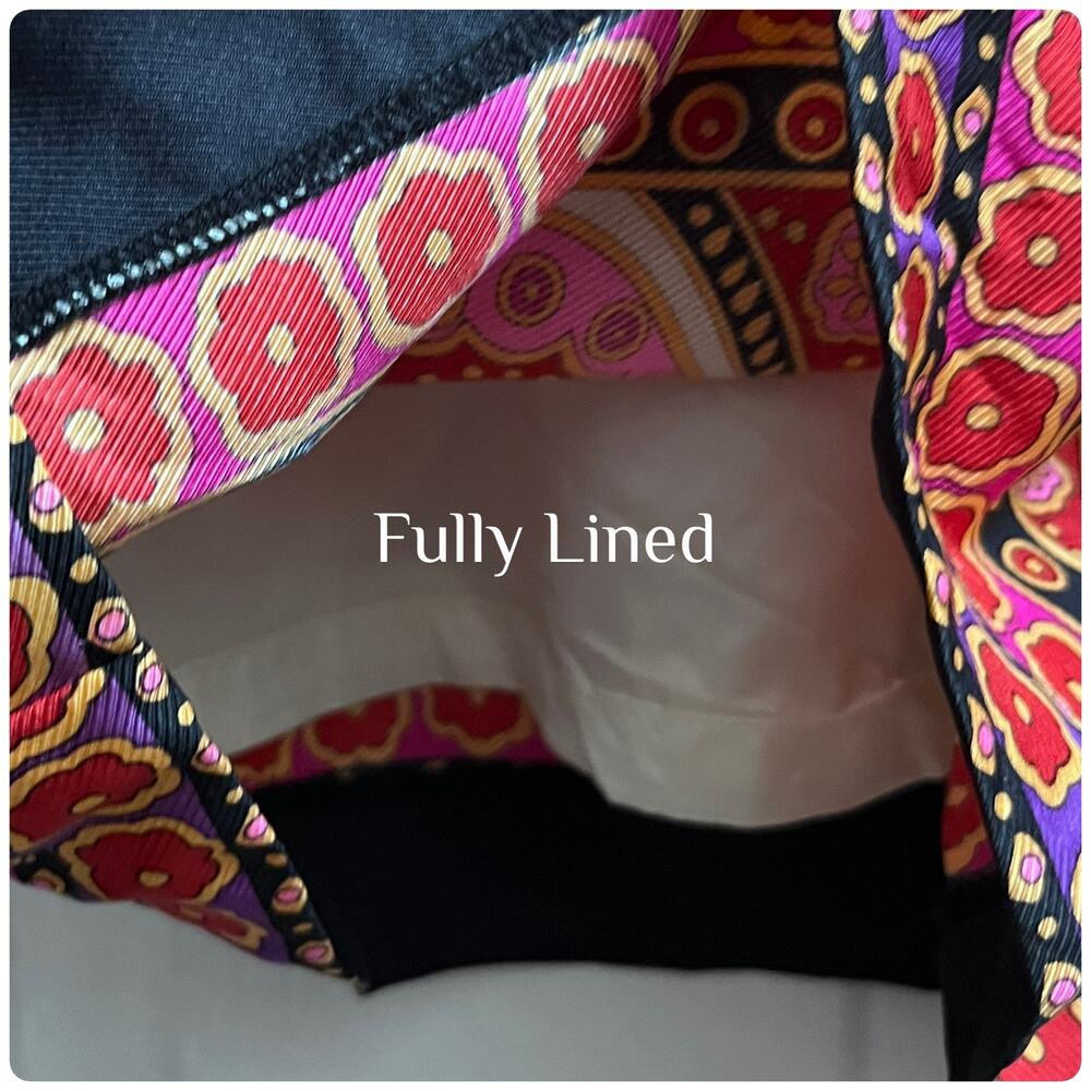 Milly Multi Color Print Silk Shell Fully Lined A … - image 7